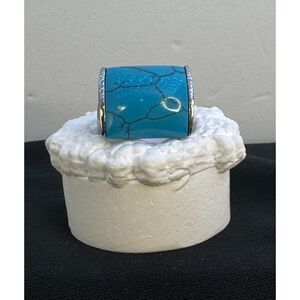 Stainless Steel Faux Turquoise Ring